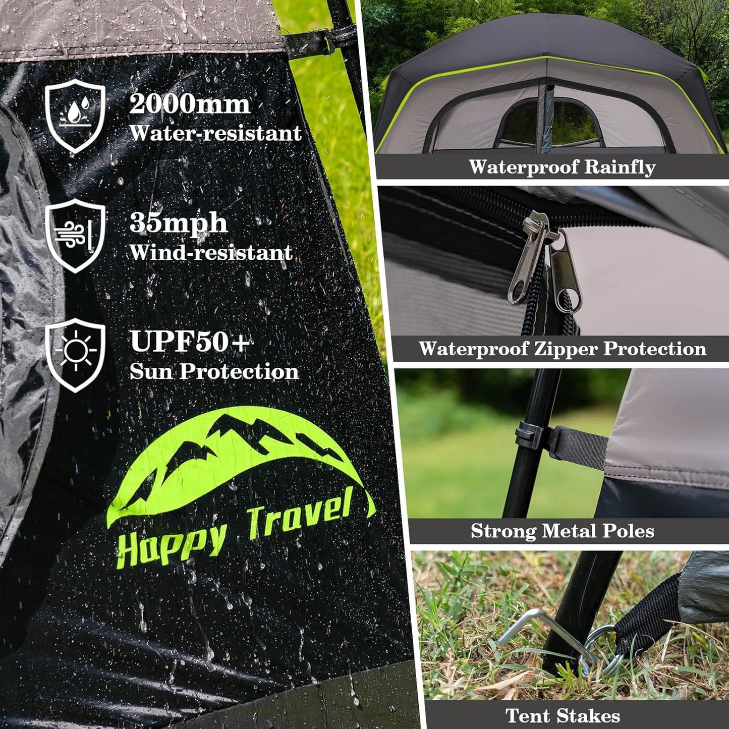 Happy Travel Tent 6 Person Tent for Camping