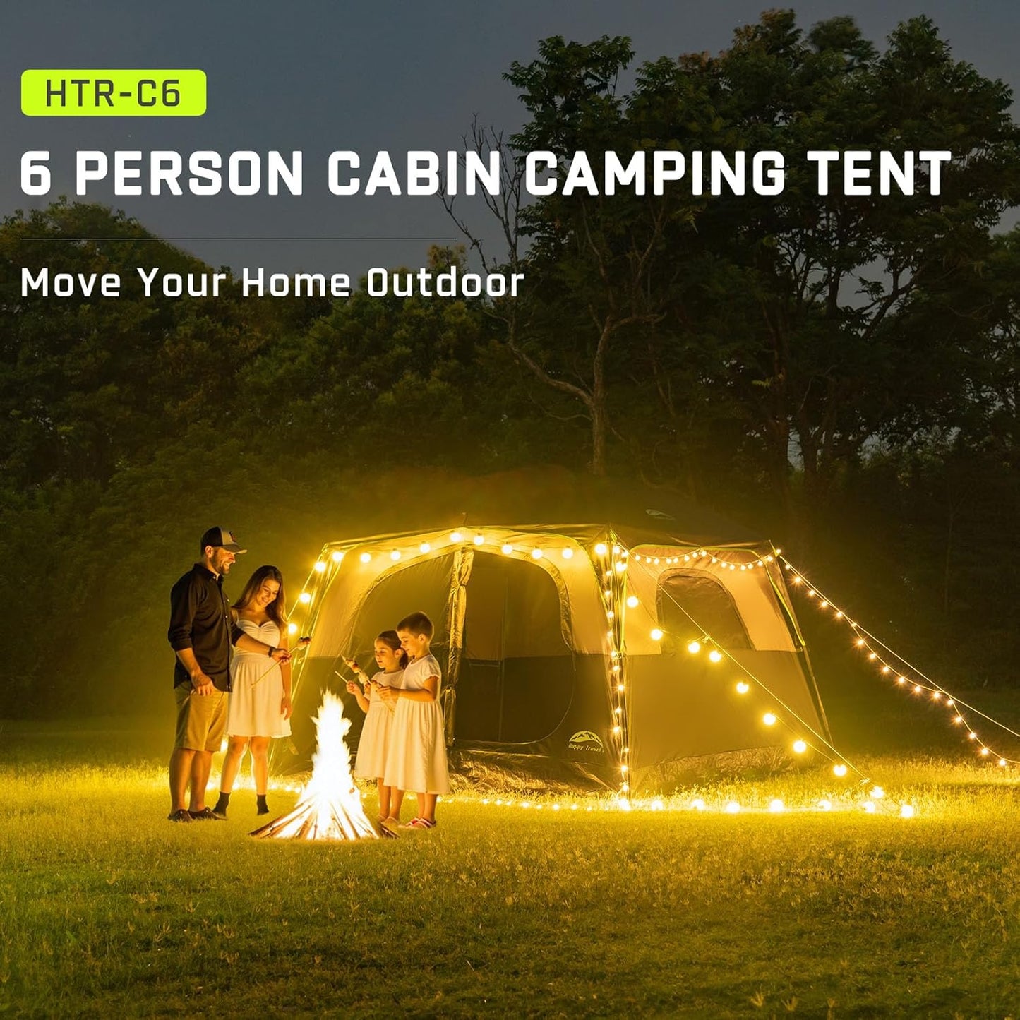 Happy Travel Tent 6 Person Tent for Camping