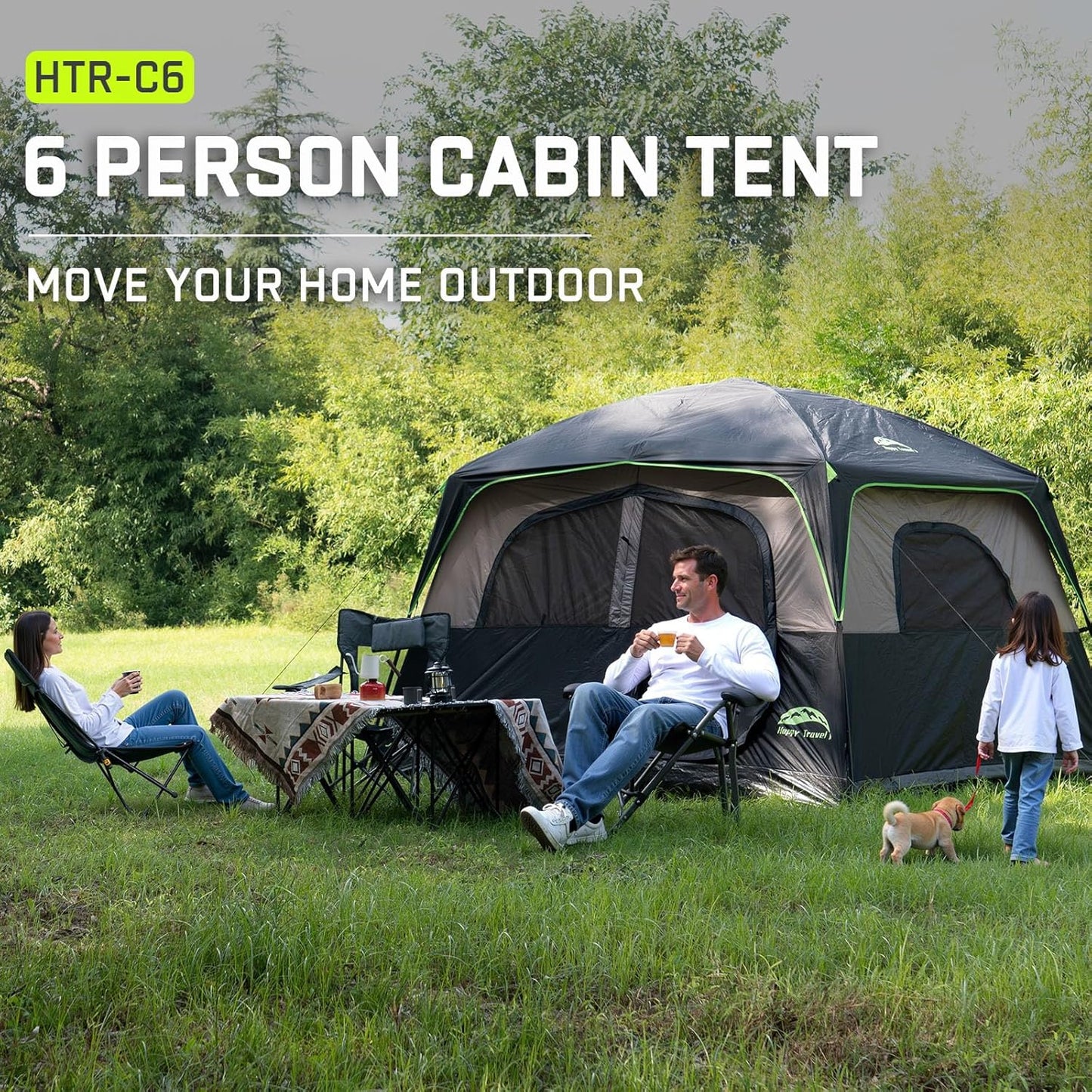 Happy Travel Tent 6 Person Tent for Camping