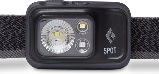 BLACK DIAMOND Spot 400 LED Headlamp, Waterproof and Dimmable Battery Powered Headlamp for Camping, Hiking, Running, Work, Travel with Red Light Headlamp Mode, Graphite