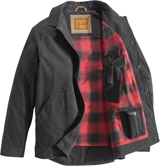 Venado Concealed Carry Shirt Jacket for Men - Heavy Duty Canvas - Conceal Carry Pockets