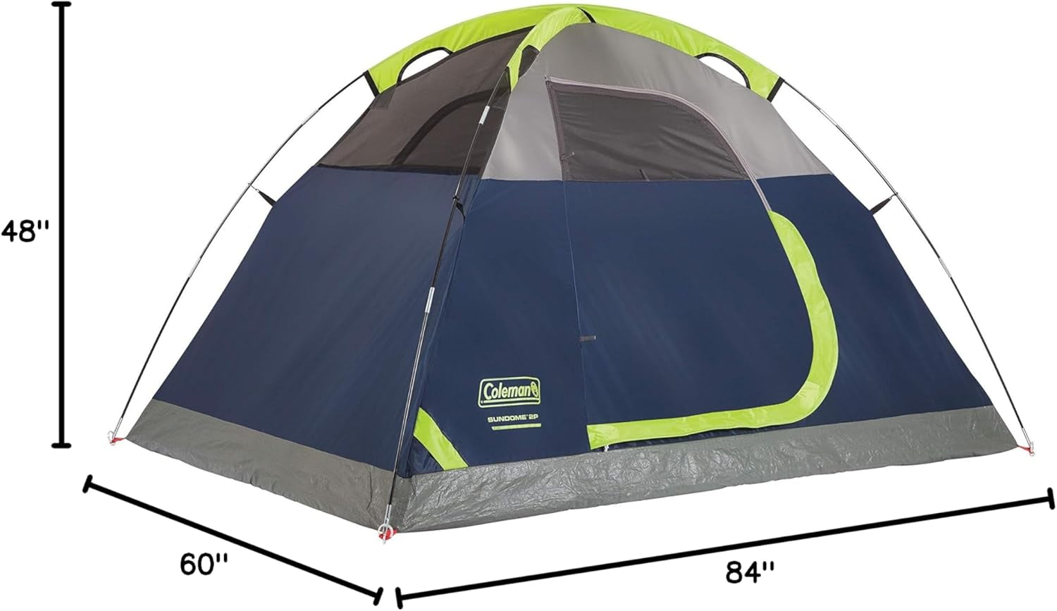 Coleman Sundome Camping Tent with Rainfly, 2/3/4/6 Person Tent Sets up in 10 Mins, Weatherproof Shelter for Camping, Festivals, Backyard, Sleepovers, & More
