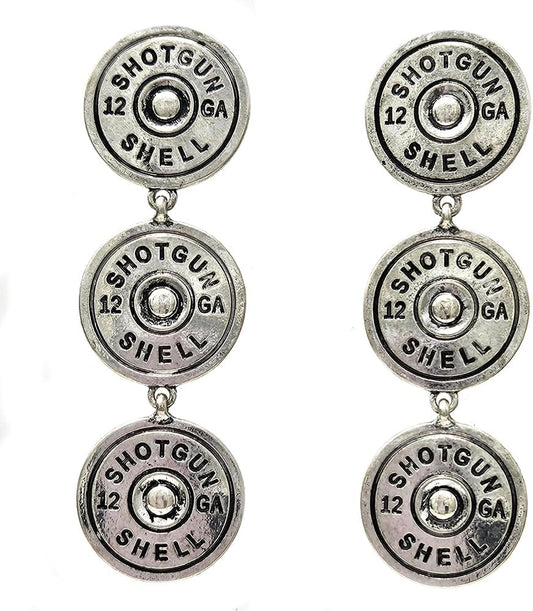 Western Shotgun Shell Drop Earrings 