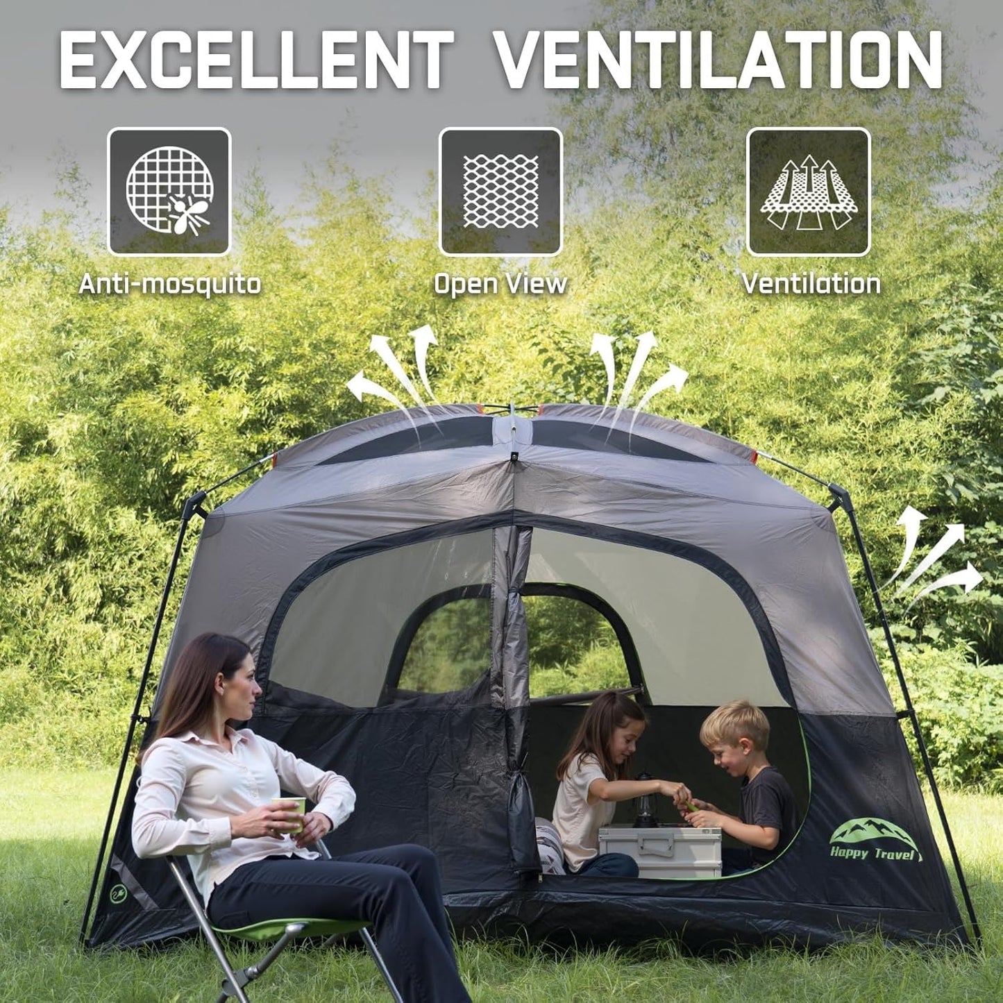 Happy Travel Tent 6 Person Tent for Camping