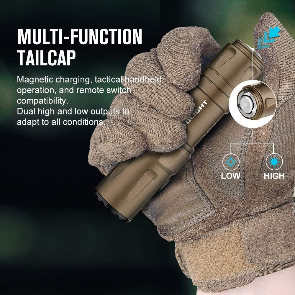 OLIGHT Odin Mini 1250 Lumens Ultra Compact Rechargeable Mlok-Mount Weaponlight, Removable Slide Rail Mount and Remote Switch, 240 Meters Beam Distance, Mlok Included
