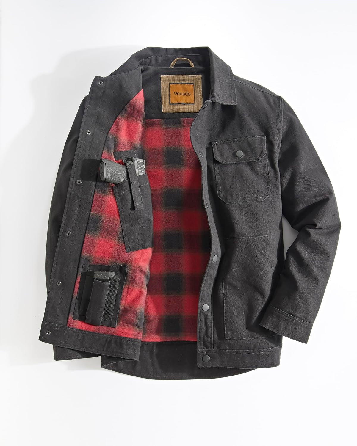 Venado Concealed Carry Shirt Jacket for Men - Heavy Duty Canvas - Conceal Carry Pockets