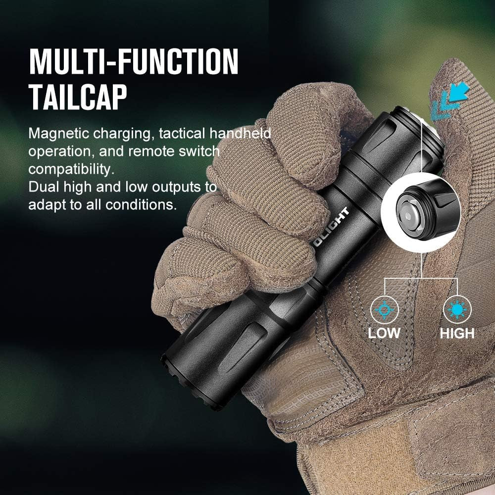 OLIGHT Odin Mini 1250 Lumens Ultra Compact Rechargeable Mlok-Mount Weaponlight, Removable Slide Rail Mount and Remote Switch, 240 Meters Beam Distance, Mlok Included